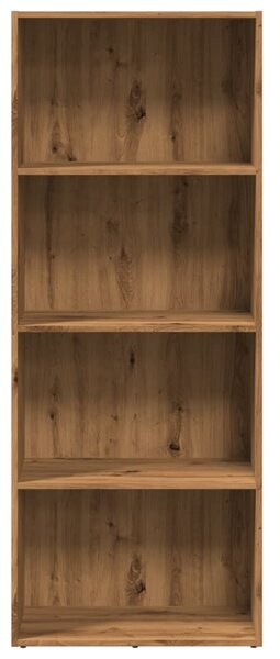 Kézműves tölgy színű szerelt fa könyvespolc 60 x 30 x 152 cm