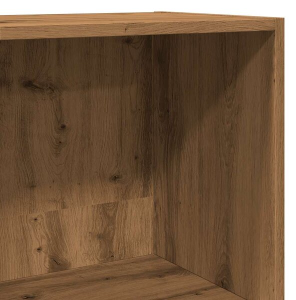 Kézműves tölgy színű szerelt fa könyvespolc 60 x 30 x 114 cm
