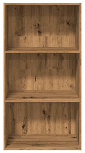 Kézműves tölgy színű szerelt fa könyvespolc 60 x 30 x 114 cm
