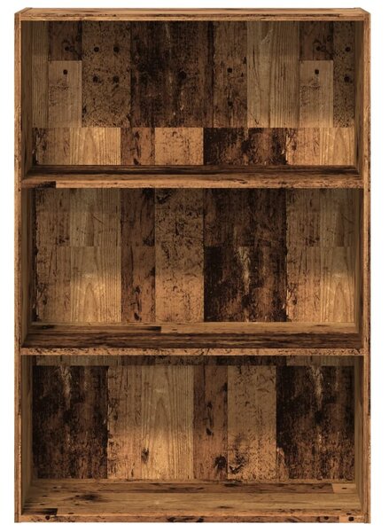 Antik fa színű szerelt fa könyvespolc 80 x 30 x 114 cm