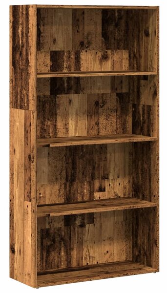 Antik fa színű szerelt fa könyvespolc 80 x 30 x 152 cm
