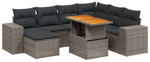 VidaXL Polyrattan Kerti Ülőgarnitúra - 8 részes - Szürke