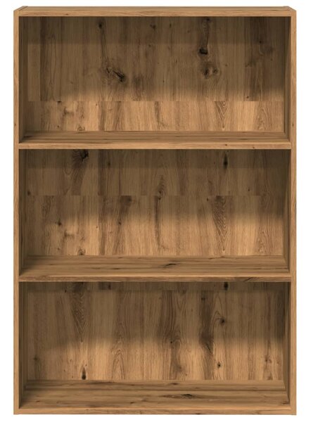 Kézműves tölgy színű szerelt fa könyvespolc 80 x 30 x 114 cm