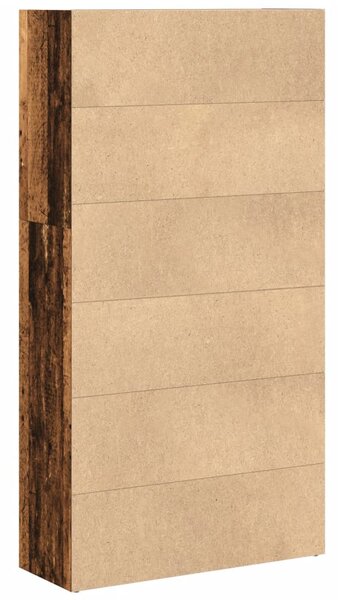 Antik fa színű szerelt fa könyvespolc 80 x 30 x 152 cm