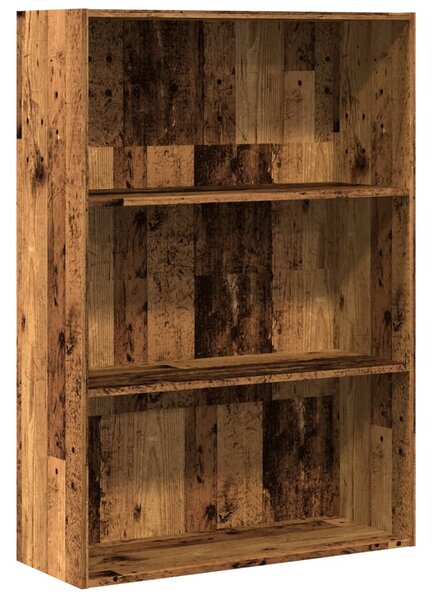 Antik fa színű szerelt fa könyvespolc 80 x 30 x 114 cm