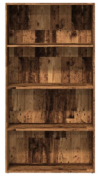 Antik fa színű szerelt fa könyvespolc 80 x 30 x 152 cm