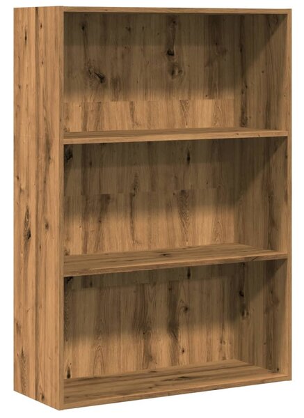 Kézműves tölgy színű szerelt fa könyvespolc 80 x 30 x 114 cm