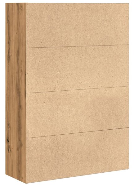 Kézműves tölgy színű szerelt fa könyvespolc 80 x 30 x 114 cm