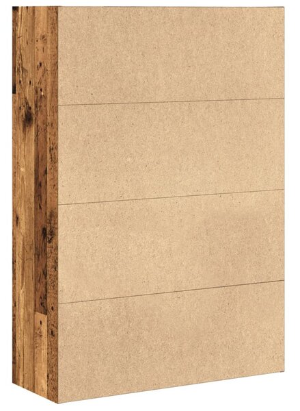 Antik fa színű szerelt fa könyvespolc 80 x 30 x 114 cm