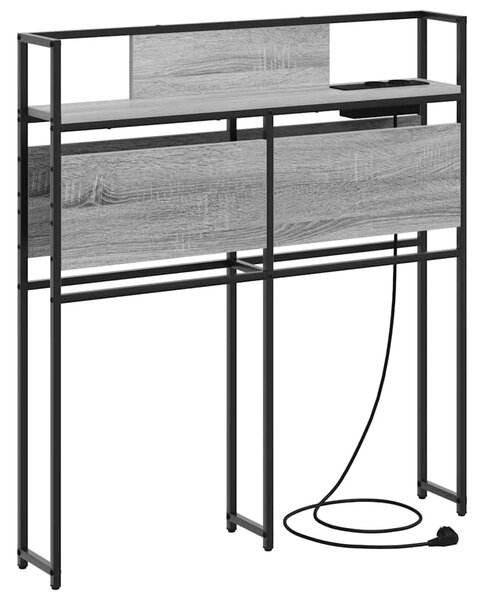 Tároló fejtámla polcokkal tárolóval Szürke sonoma 75 cm Faanyag