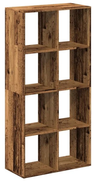 Antik fa színű fa térelválasztó könyvespolc 69,5x29x137,5 cm