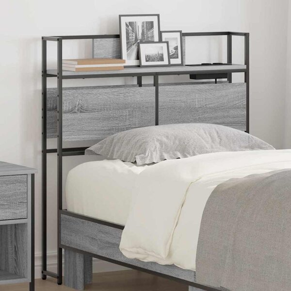 Tároló fejtámla polcokkal tárolóval Szürke sonoma 75 cm Faanyag