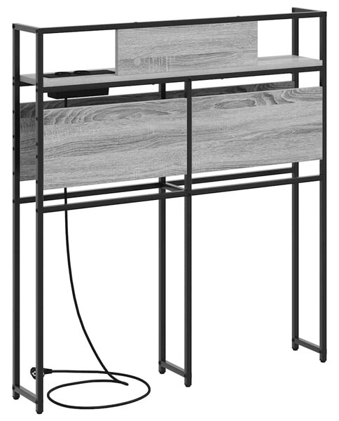Tároló fejtámla polcokkal tárolóval Szürke sonoma 75 cm Faanyag