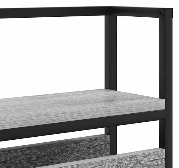 Tároló fejtámla polcokkal tárolóval Szürke sonoma 75 cm Faanyag