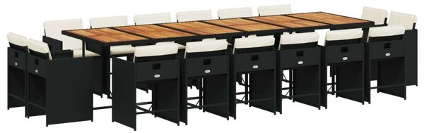 VidaXL Polyrattan Kerti Étkezőgarnitúra - 17 részes