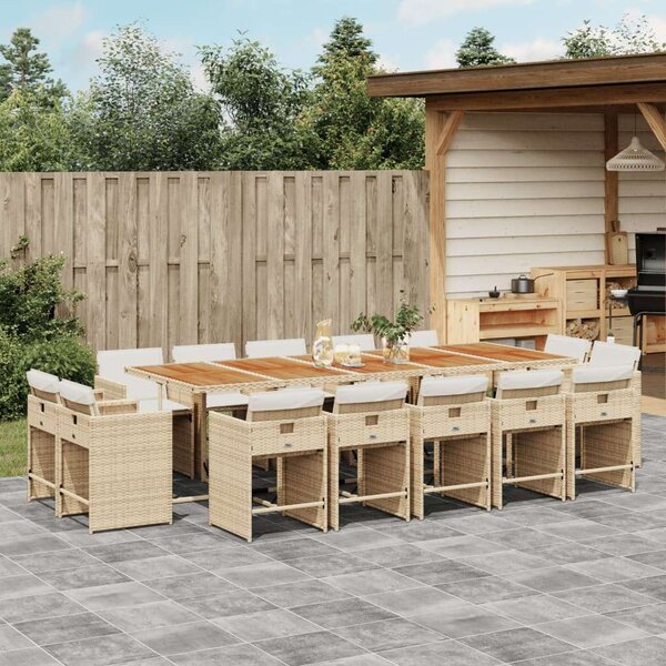 VidaXL Kerti Étkezőgarnitúra - Polyrattan - 15 részes