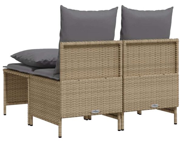 VidaXL 4 részes bézs polyrattan kerti ülőgarnitúra párnákkal