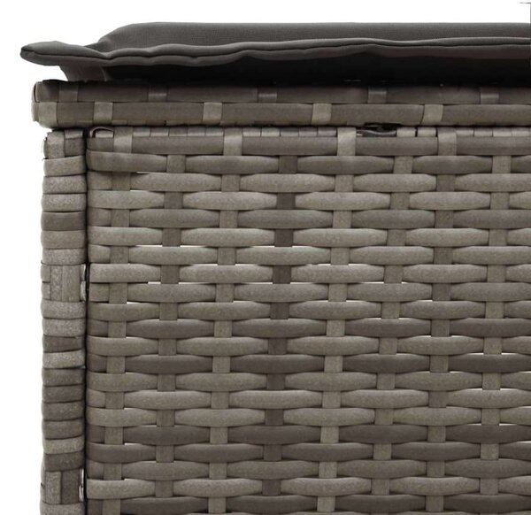 VidaXL Napozóágy - Szürke Polyrattan - 198cm