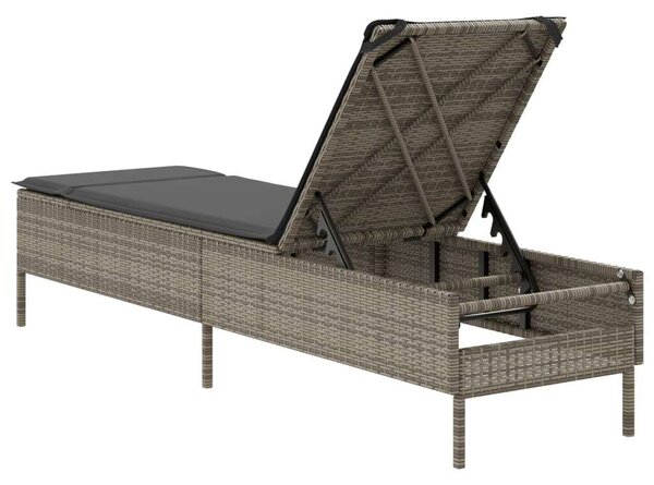 VidaXL Napozóágy - Szürke Polyrattan - 198cm