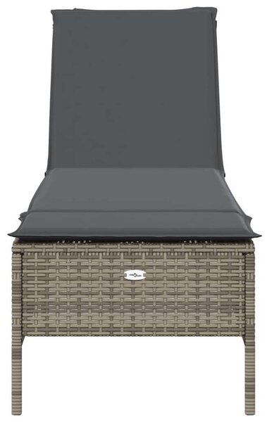 VidaXL Napozóágy - Szürke Polyrattan - 198cm