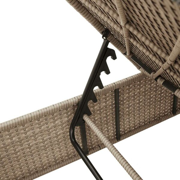 VidaXL Napozóágy - Polyrattan - Bézs - 198cm