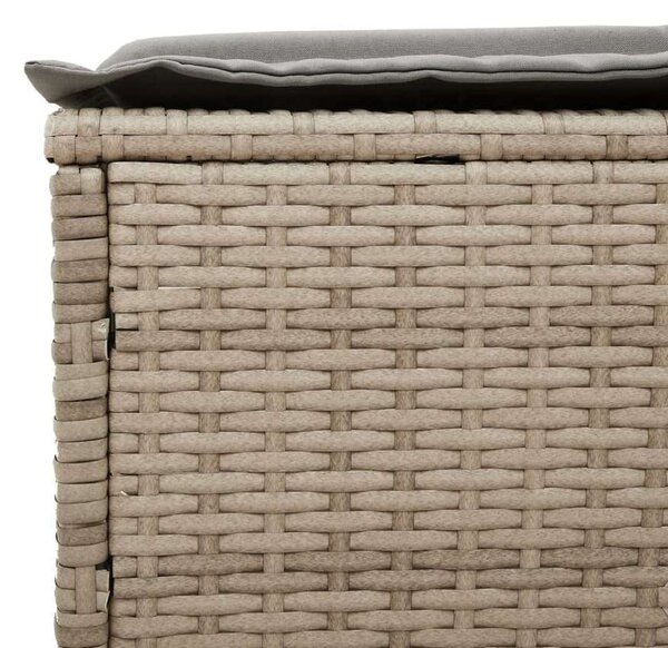 VidaXL Napozóágy - Polyrattan - Bézs - 198cm