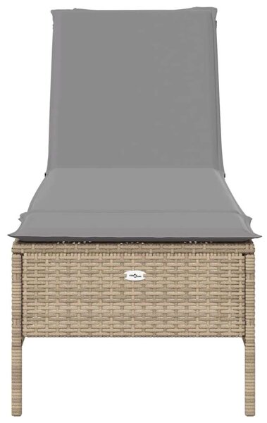 VidaXL Napozóágy - Polyrattan - Bézs - 198cm
