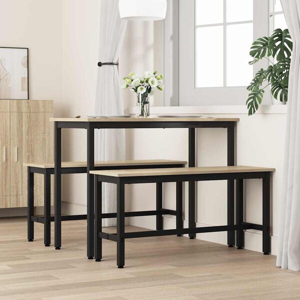 Étkező pad Sonoma tölgy 100 x 32,5 x 48,5 cm Műszaki fa és acél