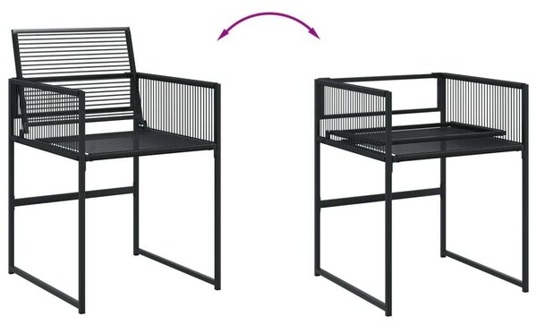 VidaXL - 5 részes Kerti Étkezőgarnitúra - Fekete Polyrattan