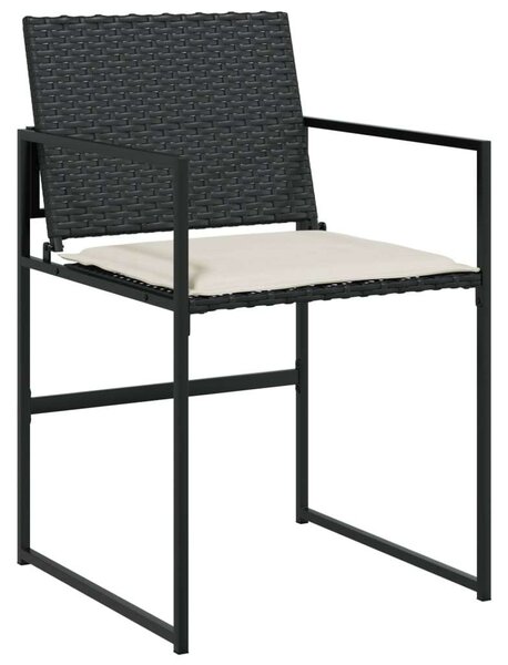 Polyrattan Kerti Étkezőgarnitúra - 9 részes - Fekete