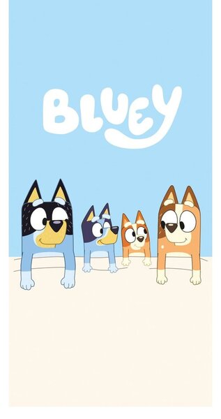 Kék-bézs pamut gyerek fürdőlepedő 70x140 cm Bluey – Jerry Fabrics