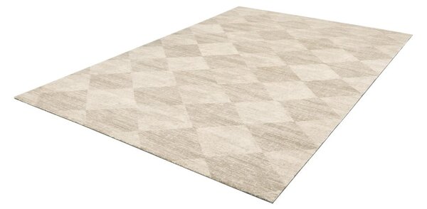 Bézs gyapjú szőnyeg 200x300 cm Agnus Checkered – Agnella