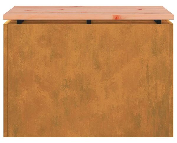 Kerti pad 1 -Seater 60 x 40 x 43 cm időjárásálló acél Rozsdás