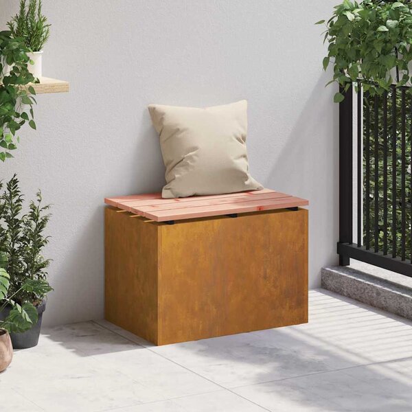 Kerti pad 1 -Seater 60 x 40 x 43 cm időjárásálló acél Rozsdás