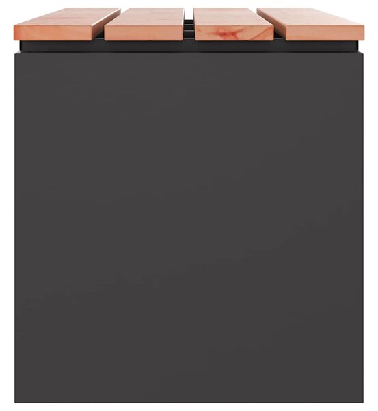 Kerti pad Fekete 80 x 40 x 43 cm Acél