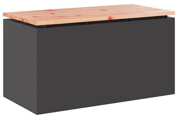 Kerti pad Fekete 80 x 40 x 43 cm Acél