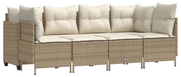 VidaXL Polyrattan Kerti Ülőgarnitúra - 5 részes - Bézs