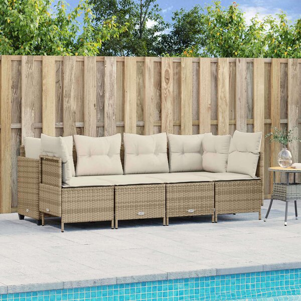 VidaXL Polyrattan Kerti Ülőgarnitúra - 5 részes - Bézs