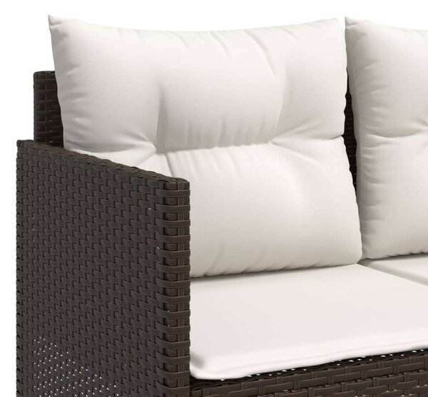 Polyrattan Kerti Ülőgarnitúra - 5 részes - Barna