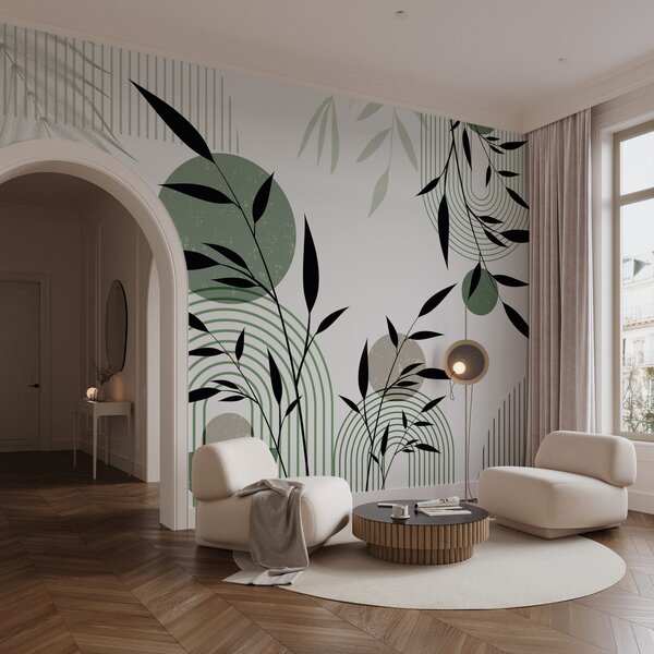 Fotótapéta Texturált absztrakt nyomat geometriai formákkal, körökkel és ívekkel, valamint fekete és, Fotótapéta geometria, w09384 : Uwalls.hu