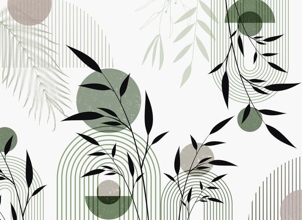Fotótapéta Texturált absztrakt nyomat geometriai formákkal, körökkel és ívekkel, valamint fekete és, Fotótapéta geometria, w09384 : Uwalls.hu