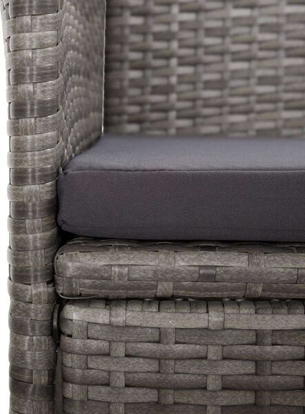 VidaXL 9 Személyes Polyrattan Kerti Étkezőgarnitúra - Szürke