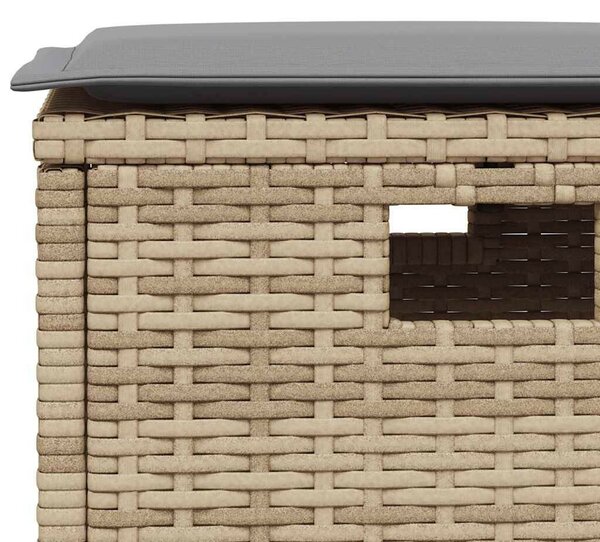 6 részes bézs polyrattan kerti ülőgarnitúra párnákkal L-alakú