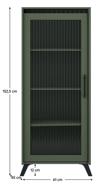 Vitrin, smoke zöld/fekete, LONGY REG1W