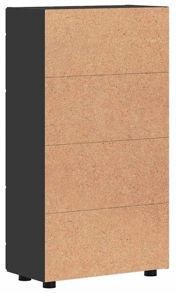 Széf polcokkal tárolóval Fekete 55,5 x 29 x 103 cm Faanyag