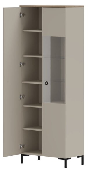 Vitrin, szürkésbarna Taupe/silverjack tölgy, DOMCA 1D1W