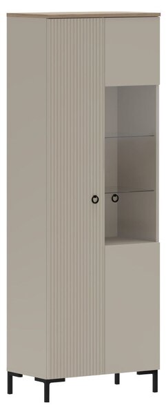 Vitrin, szürkésbarna Taupe/silverjack tölgy, DOMCA 1D1W