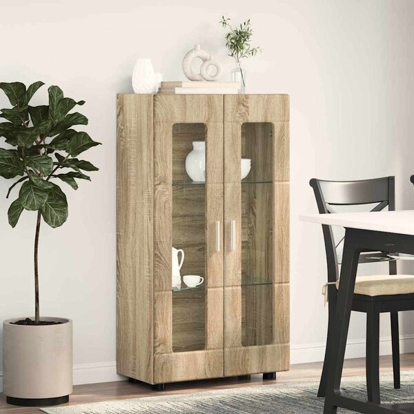 Széf polcokkal ajtóval Sonoma tölgy 55,5 x 29 x 103 cm Faanyag