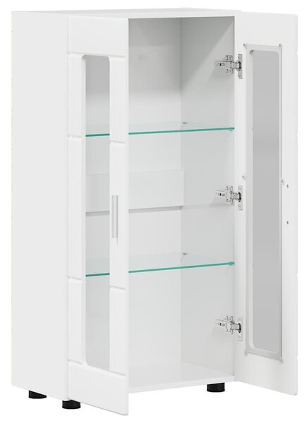 Széf polcokkal Magas Fényű Fehér 55,5 x 29 x 103 cm Faanyag