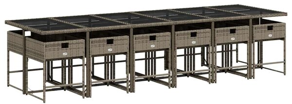 VidaXL 13 részes szürke polyrattan kerti ülőgarnitúra párnákkal